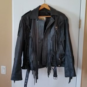 Vintage Leather fringe jacket